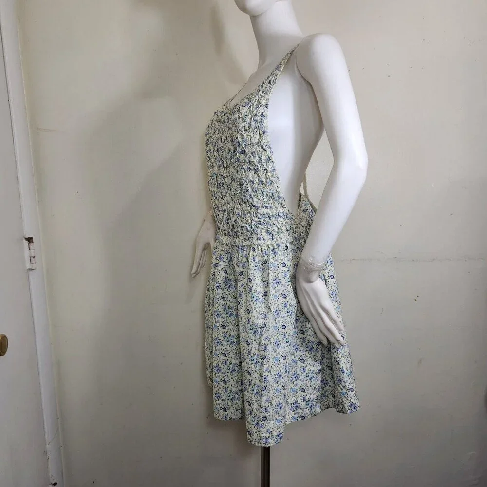 Free People Womens womens Size M Petunia Mini Dress Tea Combo Floral Green --21